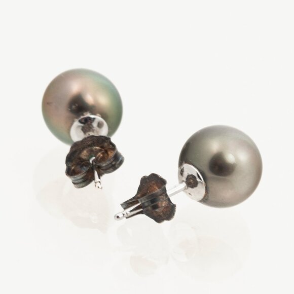 Birks Grey Tahitian Pearl Stud Earrings - Picture 3 of 3